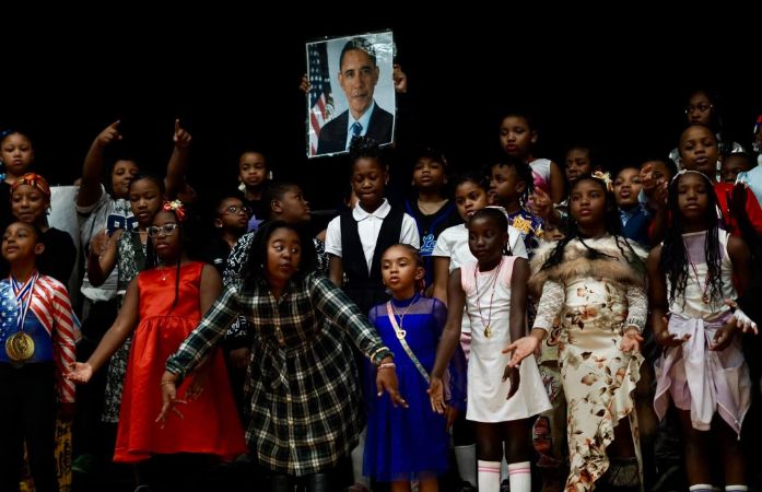  kids at black history program
